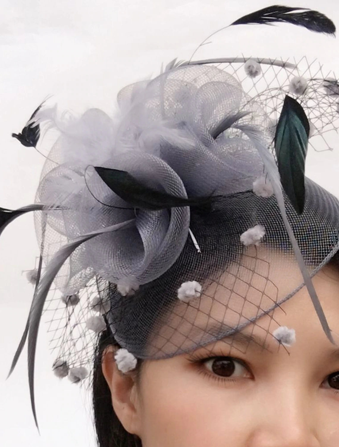 Wholesale Feather / Net Fascinators Kentucky Derby Hat / Birdcage Veils with 1 Piece Wedding / Party / Evening / Ladies Day Headpiece