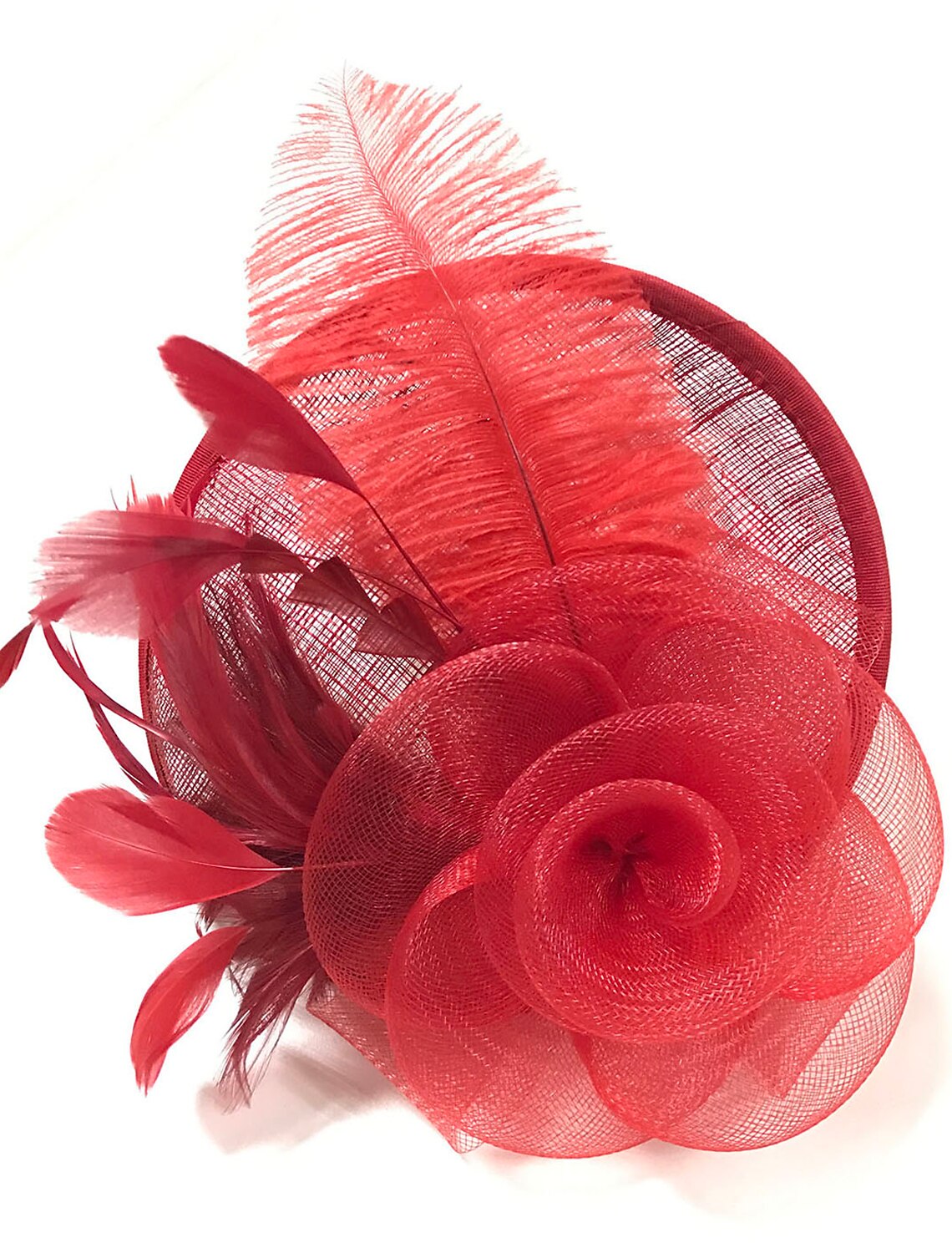 Wholesale Feather / Net Fascinators Kentucky Derby Hat / Flowers / Headwear with Floral 1PC Special Occasion / Horse Race / Ladies Day Headpiece