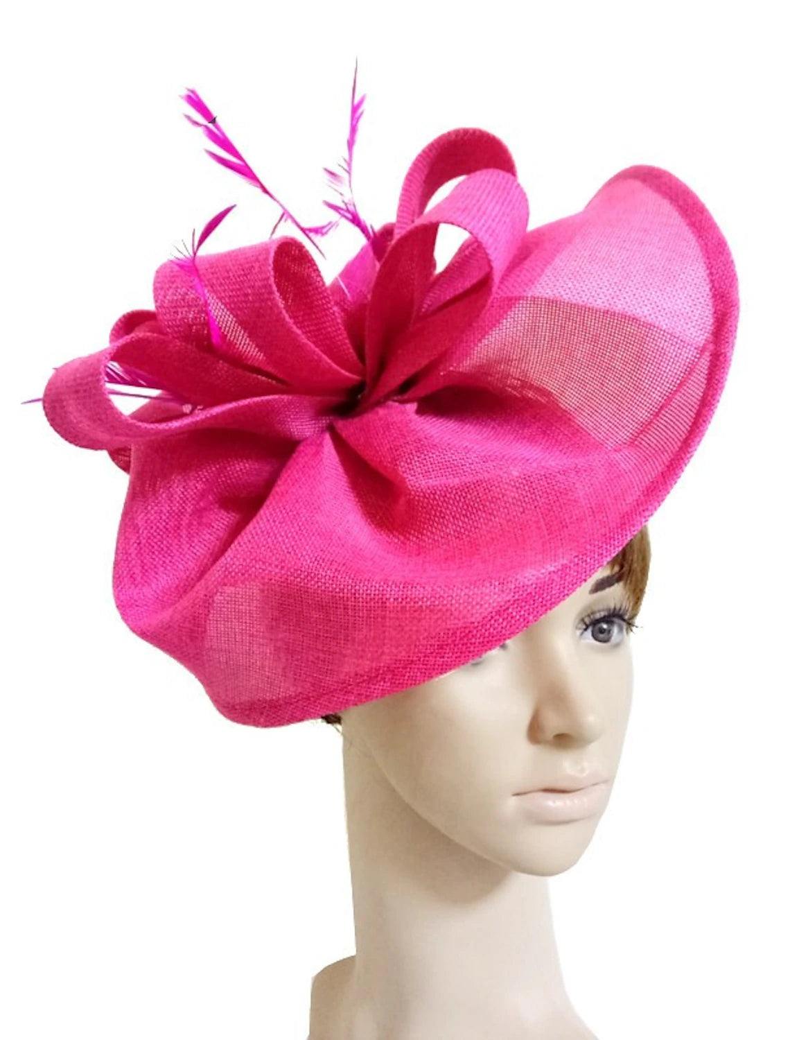 Wholesale Fascinators Faux Linen Kentucky Derby Horse Race Cocktail Royal Astcot Retro Elegant With Feather Bowknot Headpiece Headwear